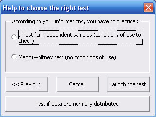 right statistical test