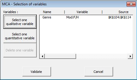 statel multiple correspondence analysis MCA excel